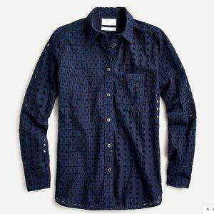 NWT J.Crew Classic-fit shirt eyelet Navy 16 $110